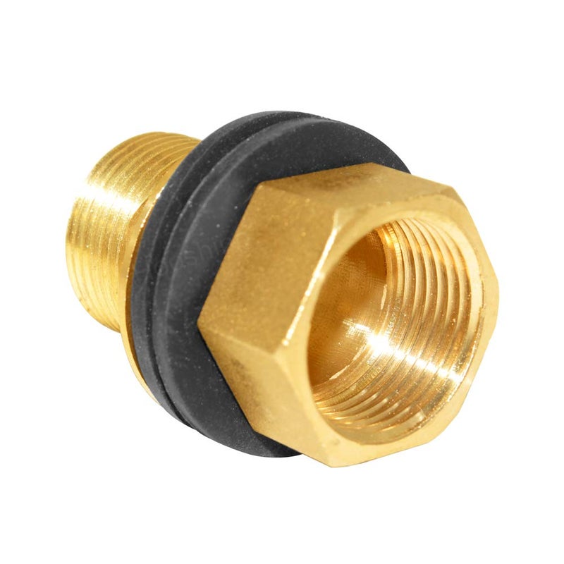 Hooshing Brass Bulkhead Fitting 3/4â€œ Male x 3/4" Female Thread Water Tank Connector for Rain Barrels, Aquariums, Tubs, Pools - Image 4